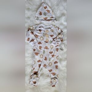 Milkberry Cowboy Footie w/Cap